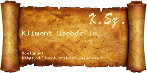 Kliment Szebáld névjegykártya
